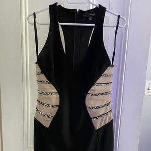 Black mini Dress and Mesh cutout